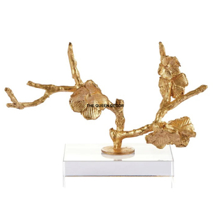 Ensembles de 2 décorations en métal de luxe léger modernes, accessoires de décoration pour la maison, sculpture simple pour le salon, arts et artisanat - Product Image 6