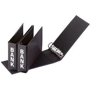 PAGNA Carpeta Archivadora de Colores Básicos 50mm DIN Larga con 2 Anillas Mecanismo Q, Papel Polipropileno Laminado Negro - Product Image 1