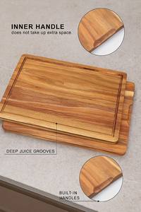 เขียงและถาดเสิร์ฟทรงสี่เหลี่ยมผืนผ้าไม้ทนทานแบบยั่งยืน - Product Image 2