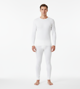 Snowcraft Layer <b>White</b> Men <b>Thermal</b> Suit Full <b>Sleeve</b> Warm Holding Breathable Fabric Built for Stable Winter Comfort - Product Image 1
