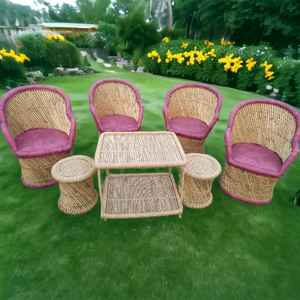 Venta de fábrica, sofás de jardín de mimbre ecológicos, muebles de caña de bambú ligeros, sillas, silla cómoda portátil, conjunto de sofá - Product Image 6