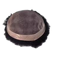Perruque toupet afro en cheveux humains Remy indiens 100% - Ondulation d'eau - Ondulation lâche - Ondulation naturelle - Imperméable - Base en monofilament Taz Hair BD