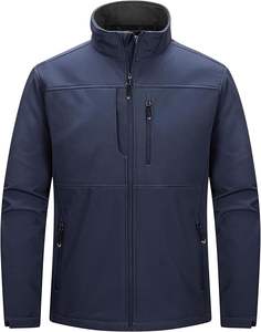 Men's <b>Lightweight</b> <b>Waterproof</b> Softshell Windbreaker Warm Fleece Lined <b>Jacket</b> for Travel <b>Golf</b> Motorcycle Racing Auto Racing Wear - Product Image 1