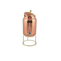 Distributeur de stockage d'eau chaude froide réservoir d'eau en cuivre refroidisseur de stockage d'eau pure avec conception martelée pour ustensiles de cuisine fournitures de fête