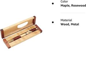 Caja de bolígrafos de madera grabada personalizada con arce y palisandro | Caja ejecutiva con personalización gratuita (solo caja de bolígrafos) - Product Image 3