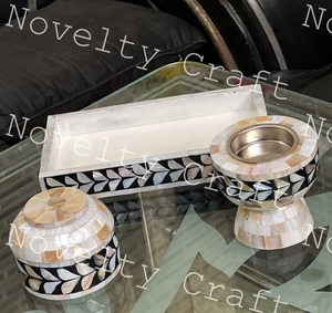 Haute qualité Mopinlay bois de santal plateau boîte brûleur d'encens ensemble avec nacre pour usage religieux encens arabe prix de gros - Product Image 4