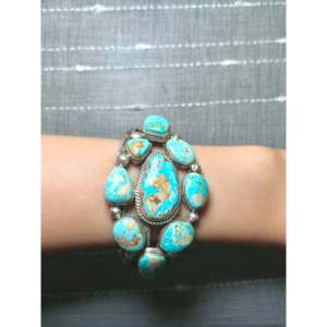 Leroy James Highgrade Royston Turquoise & Sterling <b>Silver</b> Fashion <b>Cuff</b> <b>Bracelet</b> - Product Image 5