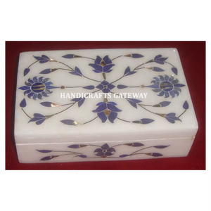 Forme rectangulaire pour bijoux boîtes de rangement cadeaux artisanat nacre incrustation Design marbre antique boîtes faites à la main - Product Image 1