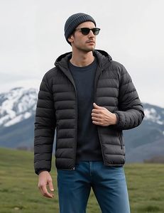 Venta al por mayor chaqueta acolchada 2025 hombres logotipo personalizado proveedor OEM impermeable aislado ligero invierno prendas de vestir exteriores moda - Product Image 3