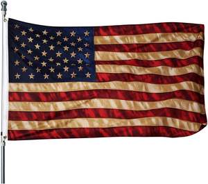 Drapeau américain vintage imprimé, imperméable, durable, en polyester, 3x5, pour extérieur, rustique, bannière des États-Unis, pour intérieur, murale, 4 juillet - Product Image 1
