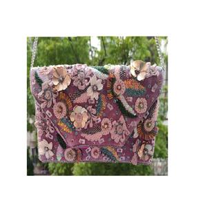 Handmade <b>Beaded</b> Envelop Shape Bag <b>Beaded</b> Purse <b>Handbag</b> for Women <b>Beaded</b> Sling Bag with Birds Design - Product Image 1