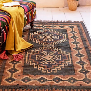 พรมปูพื้นสไตล์วินเทจผ้าวูลถักมือสำหรับตกแต่งห้องรับแขกพรมทอมือขายส่ง - Product Image 1