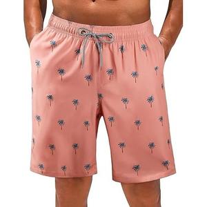 Shorts de bain pour hommes à séchage rapide, taille basse, avec doublure en mesh, en polyester et élasthanne, pour la plage et la natation - Product Image 1