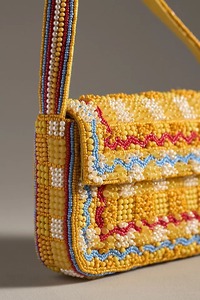 Sac à bandoulière classique en coton perlé, pochette et sac à main artisanal coloré tendance pour mariage et soirée - Product Image 6