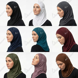 Hijab de sport musulman de couleur gris acier, couvrant entièrement la tête, léger et respirant, pour femmes actives - Product Image 4