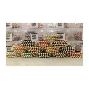 Bracelets Rajwadi haut de gamme pour femmes en alliage de zinc avec un centre unique en perle, bijoux ethniques lourds pour mariages, occasions festives et spéciales - Product Image 1