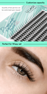 Extensiones de Pestañas Ligeras de Color Marrón, Pestañas Promade de Alta Gama con PBT, 1200 Racimos, Sin Residuos, Bandejas de Pestañas de Volumen al por Mayor - Product Image 2