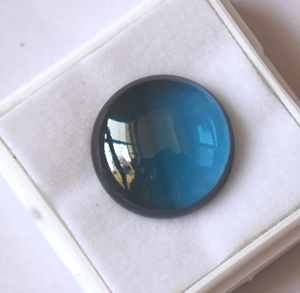 Cabujón redondo de Topacio Azul de Londres de grado AAA, 5mm, 15mm, laboratorio calibrado creado, piedra preciosa con parte posterior plana para joyería, calibrado Suelto - Product Image 5