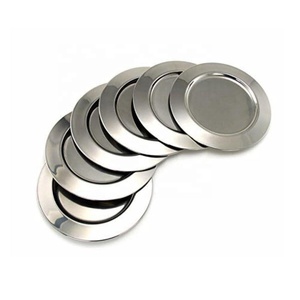 Assiette de présentation ronde moderne en acier inoxydable pour table de Dinig servant des plats de dîner assiette chargeur de maison cuisine décorative - Product Image 5