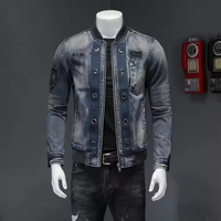 Blouson en jean grande taille tendance pour homme – Nouvelle collection, décontracté, respirant, en toile, à capuche, design personnalisé, haute qualité, idéal pour l'extérieur