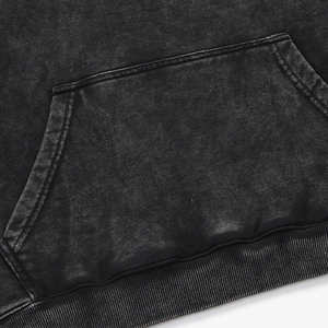 Wholesale Best Selling Acid Wash <b>Hoodie</b> Custom <b>Black</b> Color Plain <b>Men</b> Acid Wash <b>Hoodie</b> New <b>Hoodie</b> - Product Image 2
