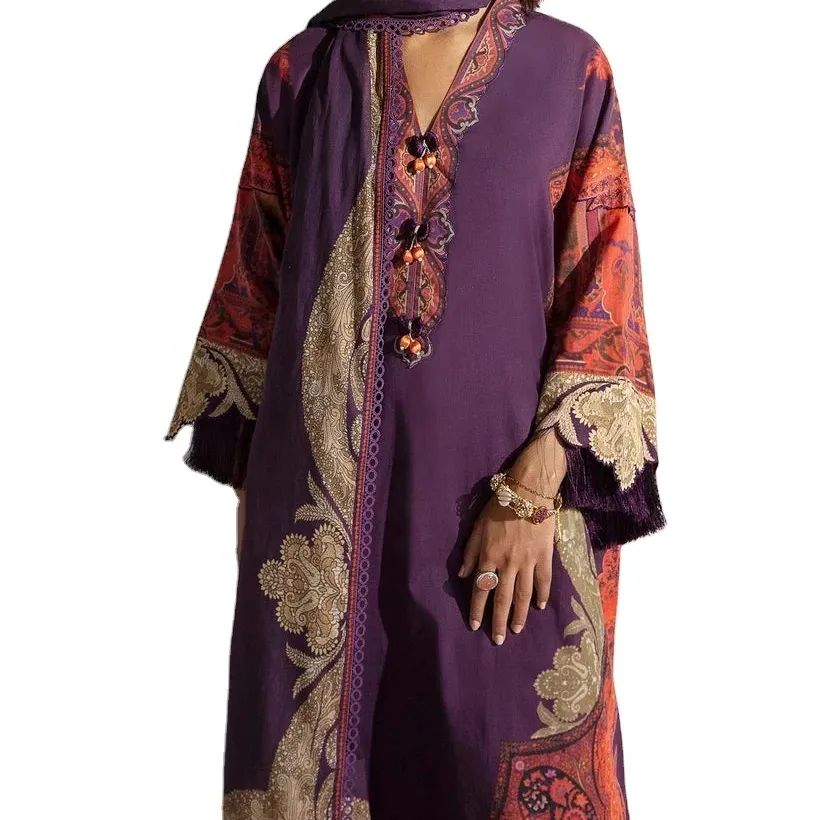 Индийское пакистанское женское обычное платье, летнее зимнее Повседневное платье с цифровым принтом и вышивкой, готовое к ношению, оптовая цена