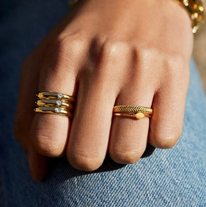 Elegante Triple Capa Totalmente Redonda 3,75 Mm. Diamond Band Rings, VVS Lab-Cultivado en Amarillo 14K 18K Oro-para Bodas de Mujeres-DS0099 - Product Image 4