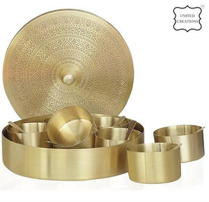 Trending 7 Compartment Round Shape Brass Spice Box with Lid Herb & Spice Tools for Metal Storage of Spices - Product Image 3