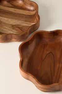 Cuenco de madera estilo rústico, bandeja de madera rústica, utensilios de cocina ecológicos, cuenco para servir de madera maciza, frutero de madera - Product Image 5