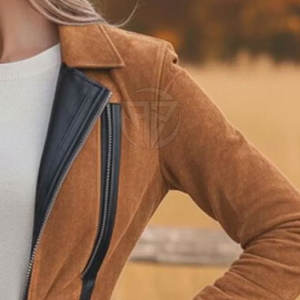 High Quality <b>Women's</b> Suede Leather <b>Coat</b> Breathable Winter Eco-Friendly Smooth Finish Clean Stitching Elegant Texture - Product Image 4
