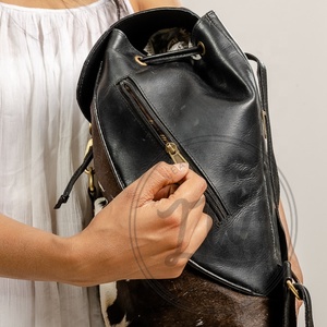 <b>Real</b> Cowhide Fur <b>Leather</b> <b>Backpack</b> Brown Hair On <b>Leather</b> <b>Backpack</b> Rucksack Multi Uses <b>Backpack</b> - Product Image 5