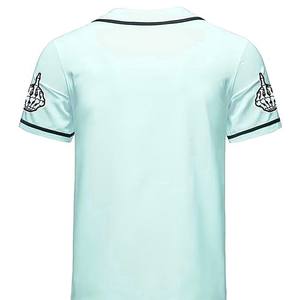 Jersey de béisbol americano personalizado de alta calidad transpirable ligero sublimación impreso equipo uniforme botón frontal malla al por mayor - Product Image 4