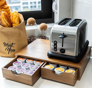 Organisateur de dosettes K-Cup en bois, boîte de rangement pour dosettes de café, support pour dosettes de café et de thé, tiroir pour dosettes K-Cup, support pour machine à café - Product Image 3