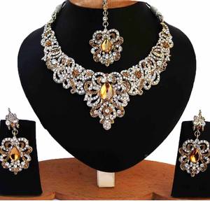 Alloy Vintage Flower Traditional Artificial Jewelry Set Women Engagement Anniversary Wedding Bridal Party Necklace Earrings - Product Image 1