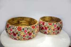 Bol rond en bois pour décoration d'intérieur écologique - Product Image 3