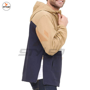 Logo personnalisé Mode décontractée Veste coupe-vent zippée pour hommes avec capuche pliable Vestes d'extérieur coupe-vent et imperméables - Product Image 3