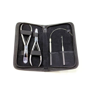 Vente en gros d'extensions de cheveux plaqué or Meilleure vente Kit d'extensions de cheveux de haute qualité Pince professionnelle en acier inoxydable d'arrivée - Product Image 4