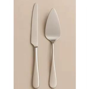 Ensemble couteau à gâteau et serveur élégant en acier inoxydable doré outil de coupe de dessert de mariage moderne ustensile de service élégant fête de cuisine - Product Image 2