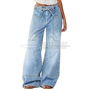 Pantalon large en coton décontracté personnalisé pour femmes 2025 Pantalon décontracté pour femmes de haute qualité grande taille - Product Image 2