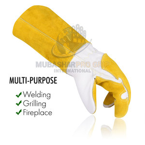 Factory Manufacturer Custom Made Leather Welding <b>Gloves</b> Work Wear Heat Protection Welding <b>Gloves</b> - Product Image 2