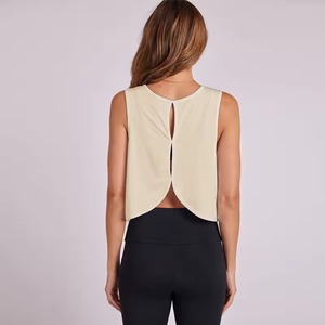 Camiseta Deportiva sin Mangas para Mujer, Modelo XW-QS18, Verano, Venta al por Mayor, Cómoda, con Logotipo Personalizado, Secado Rápido, Holgada, para Gimnasio - Product Image 3