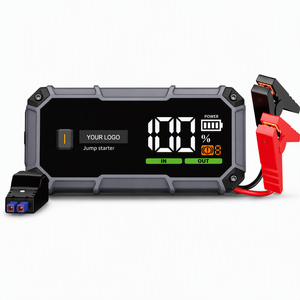 Démarreur d'urgence portable 1000A de crête, 10000mAh, avec écran LCD numérique, sortie 15V CC, 3 ports USB et lampe torche LED - Product Image 1