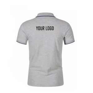 Camiseta deportiva de algodón, camiseta Polo, sudadera con solapa de costura insertada, Camiseta holgada de manga corta personalizada para hombres - Product Image 5