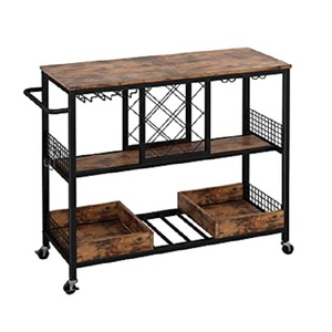 Carrito de servicio de comida de Chocolate rectangular de Metal, carrito de servicio de diseñador al por mayor, carrito de metal de lujo de tamaño personalizado - Product Image 5