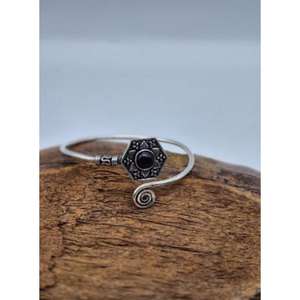 Black Tourmaline Sterling Silver Plated Luxury Adjustable Bezel Setting <b>Boho</b> Gemstone <b>Ring</b> Ethnic Jewelry Wedding Gift for Her - Product Image 2