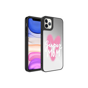 Funda Protectora de Silicona Suave Brillante Edición Super Mamá con Patrón de Espejo para iPhone 11 Pro Max 7 Plus Electroplateado - Product Image 1
