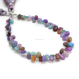 Caliente Natural Multi ópalo etíope suave forma de pera cuentas 6 pulgadas 4x3 a 5x3 MM hebra de piedras preciosas para la fabricación de joyas - Product Image 2