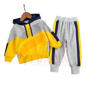 2022 사용자 정의 일반 어린이 Tracksuit 아기 소년 풀오버 Tracksuit 두 조각 후드 조깅 바지 정장 어린이 Tracksuits/어린이 정장