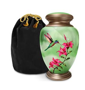 Exquisita urna de colibrí verde para cenizas, urnas de cremación hechas a mano para mujeres y hombres adultos, tamaño personalizado - Product Image 5