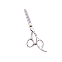 Ensemble de ciseaux à effiler professionnels sur mesure en acier inoxydable à lame de rasoir pour coiffeur